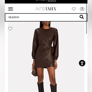 NWOT leather dress from intermix
